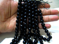 Black Onyx Round Faceted 10mm Beads Sold Per Strand 14-15 inches long