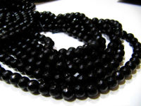 Black Onyx Round Faceted 10mm Beads Sold Per Strand 14-15 inches long