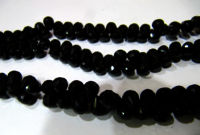 Natural Black Spinel Drop Shape Faceted 5x7mm to 6x8mm beads 10inches