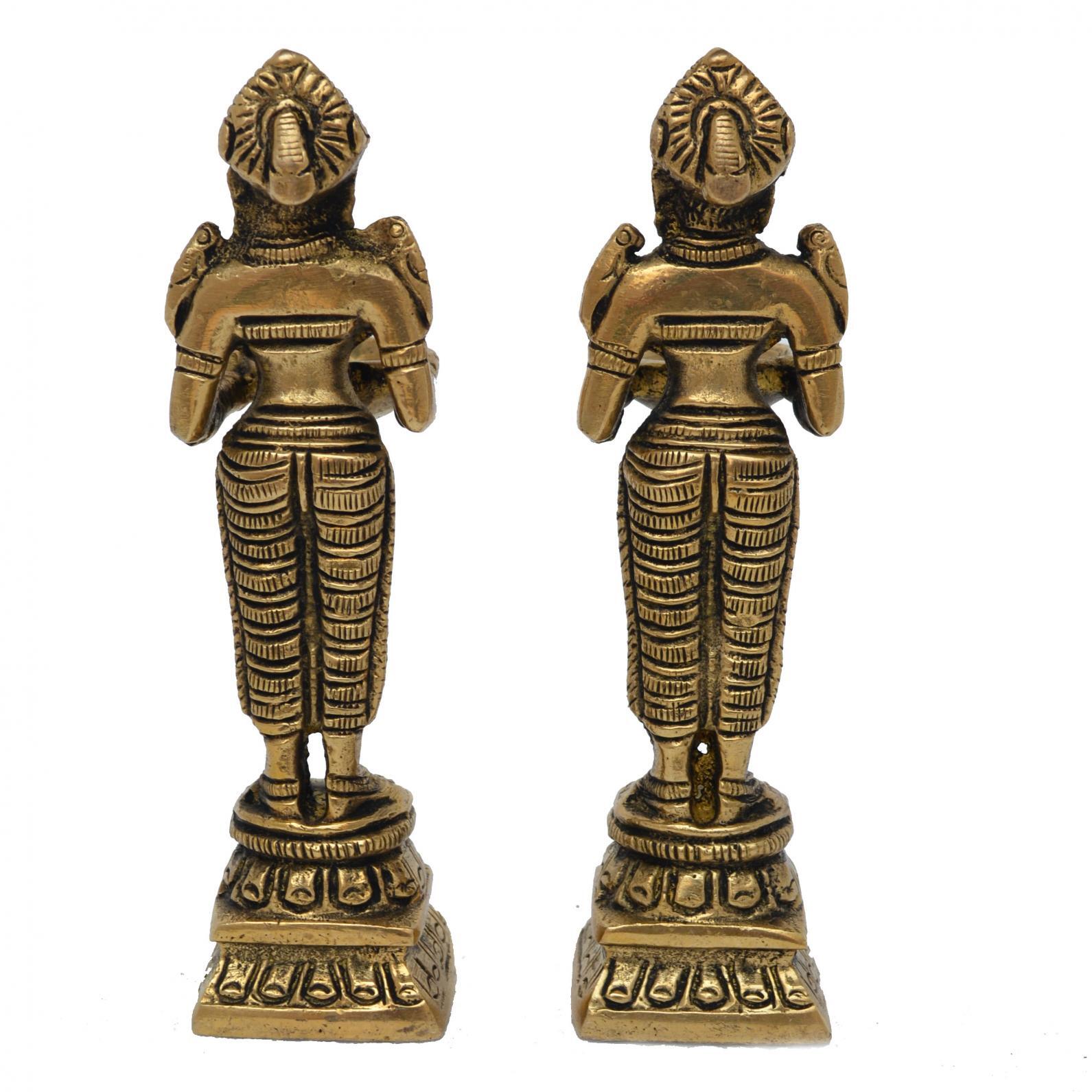 aakrati Deep Laxmi Pair Made Of Metal Unique For Decor And Temple Brass (Pack of 2) Table Diya Set  (Black Antique)