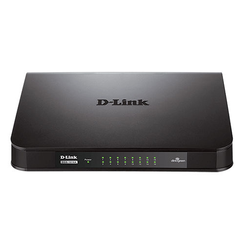 Black D-Link 16-Port Unmanaged Gigabit Switch