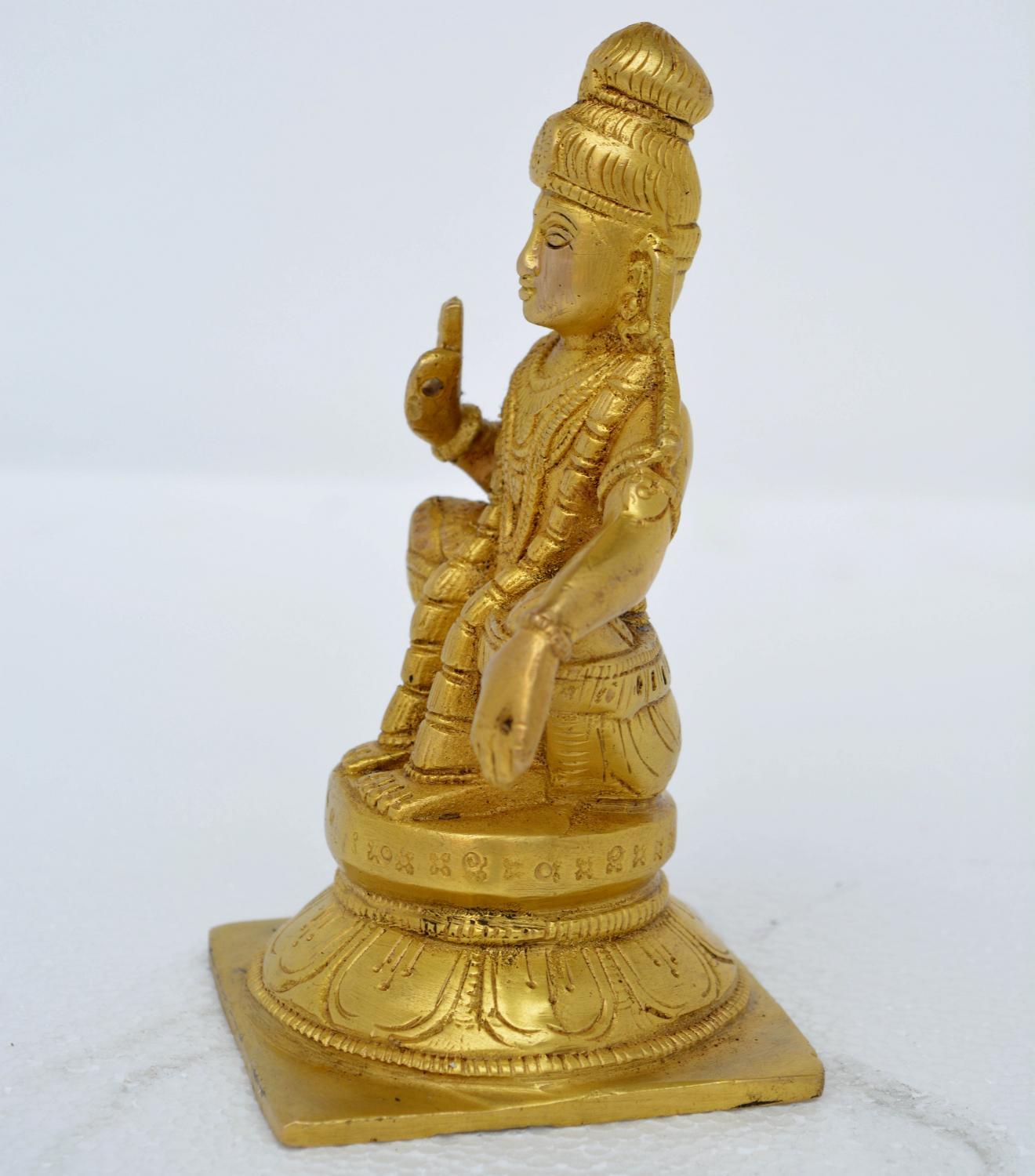 aakrati Ayyappa metal figure for your Temple Decorative Showpiece - 14 cm  (Glass, Yellow)