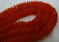 Natural Carnelian German Cut Rondelle Faceted Beads 8 to12mm Strand 8''Long