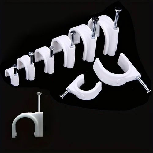 White Nail Cable Clip