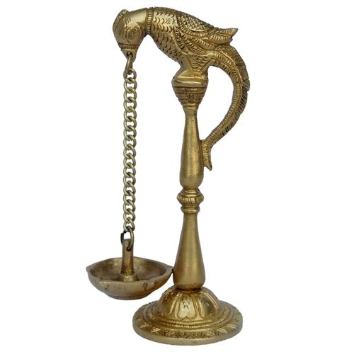 aakrati Bird Deepak Oil Lamp Stand Pair Brass Hindu Religious Puja Art Fengshui gifts