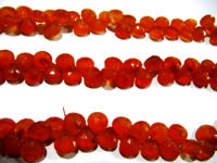 Natural Carnelian Heart Shape Faceted 10mm Beads Strand 8 inches long