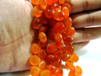 Natural Carnelian Heart Shape Faceted 10mm Beads Strand 8 inches long