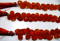 Natural Carnelian Heart Shape Faceted 10mm Beads Strand 8 inches long