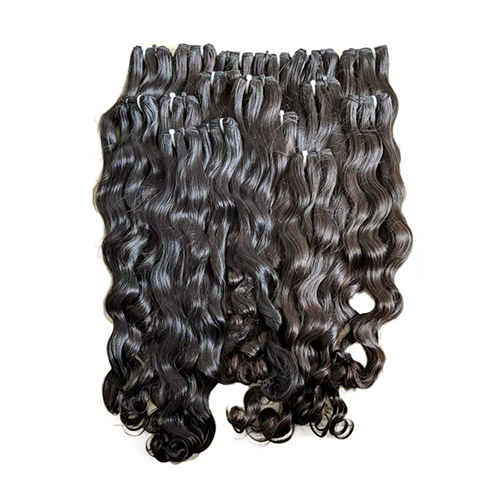 Black Wavy Weft Hair
