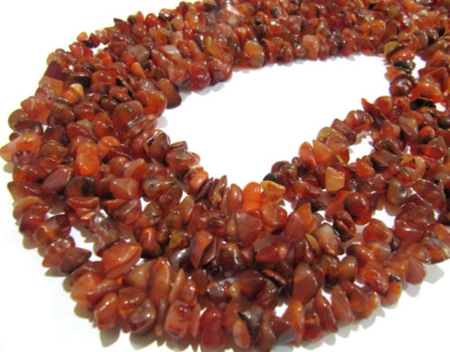 Natural Carnelian Irregular Plain 4mm To 8mm Strand 34 Inches Long