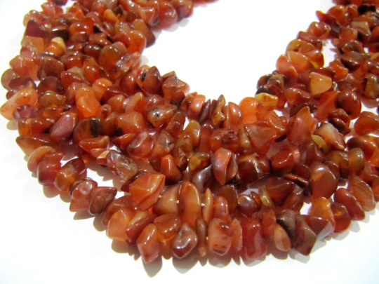 Natural Carnelian Irregular Plain 4mm To 8mm Strand 34 Inches Long