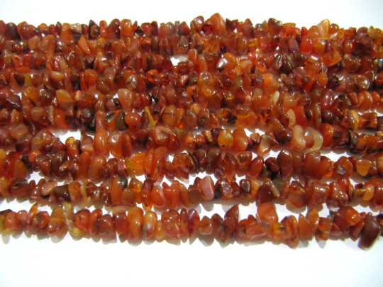 Natural Carnelian Irregular Plain 4mm To 8mm Strand 34 Inches Long