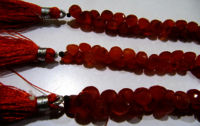 Natural Carnelian Onion shape Faceted 7-8mm Beads Strand 8 inches long