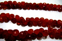 Natural Carnelian Onion shape Faceted 7-8mm Beads Strand 8 inches long