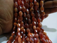 Natural Carnelian Oval Shape Faceted 6x9mm Beads Strand 13 inches long