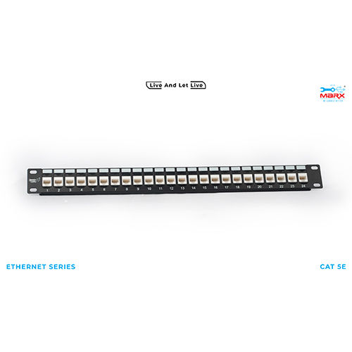 Marx 24 Port Cat 5E Loaded Patch Panel 180 Degree - Application: Telecommunication