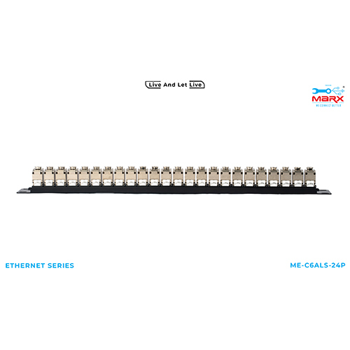 Marx 24 Port Cat 6A STP Loaded Patch Panel 180 degree