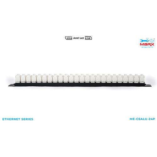 Marx 24 Port Cat 6A UTP Loaded Patch Panel 180 degree