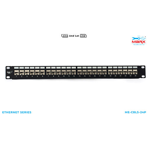 Marx 24 Port Cat 8 Stp Loaded Patch Panel 180 Degree - Application: Telecommunication