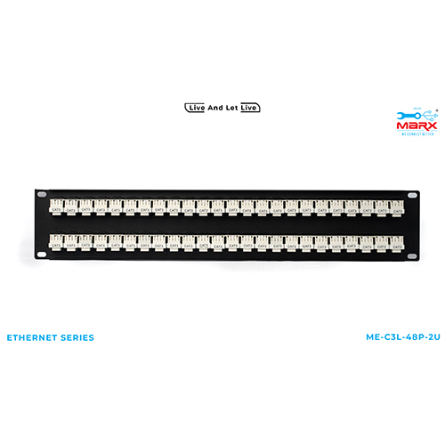 Marx 2U - 48 Port Cat 3 loaded Patch Panel - 90 degree