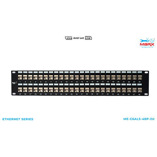 Marx 2U - 48 Port Cat 6A Stp Loaded Patch Panel 180 Degree - Application: Industrial