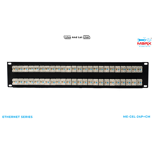 Marx 2U - 48 Port Cat 6 loaded Patch Panel 180 degree