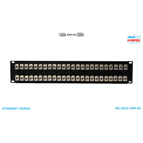 Marx 2U - 48 Port Cat 8 Stp Loaded Patch Panel 180 Degree - Application: Industrial