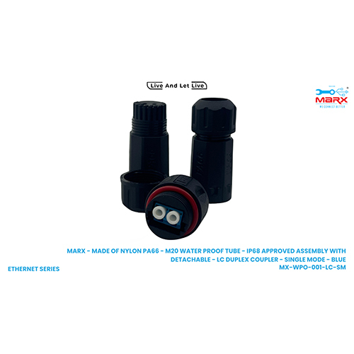 Marx- Made Of Nylon Pa66-M20 Water Proof Tube-Ip68 Approved Assembly With Detachable-Lc Duplex Coupler-Single Mode-Blue - Application: Industrial