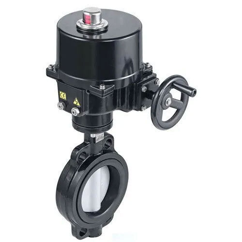 Wafer Type Motorized Butterfly Valve - Color: Black