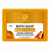 Nuerma Science Haldi Chandan Bath Soap - 100% Herbal, Organic Skin Brightening Bar | Gentle On All Skin Types, Alcohol-free, No Harmful Chemicals