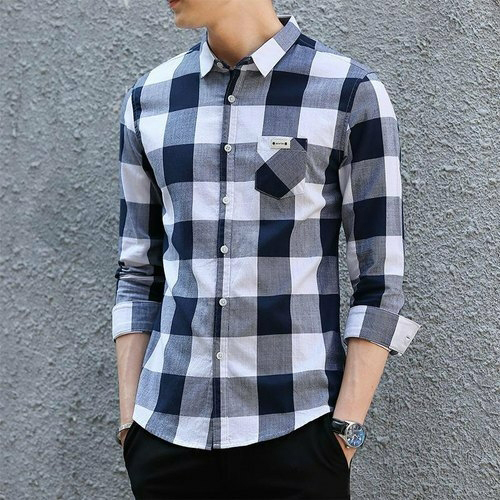 Any Color Mens Check Shirt