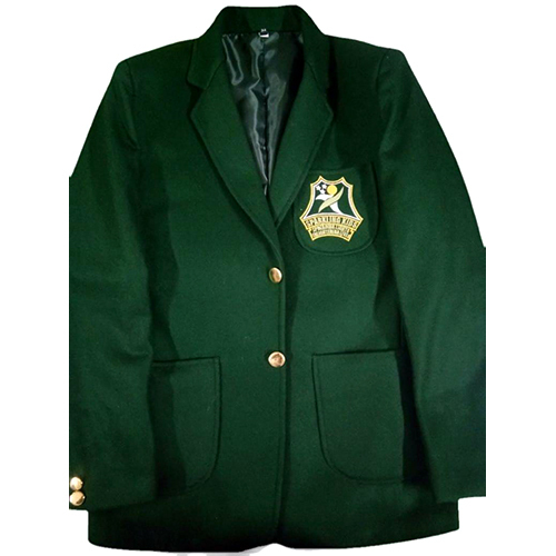 Green School Blazer - High-Quality Cotton Fabric, Customized Size, Unisex, Long Sleeve Design, Breathable and Washable, Printed Logo Style