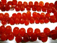 Natural Carnelian Pear Shape Plain 9x12mm to 10x14mm beads Strand 8'' long