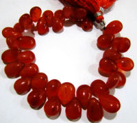 Natural Carnelian Pear Shape Plain 9x12mm to 10x14mm beads Strand 8'' long