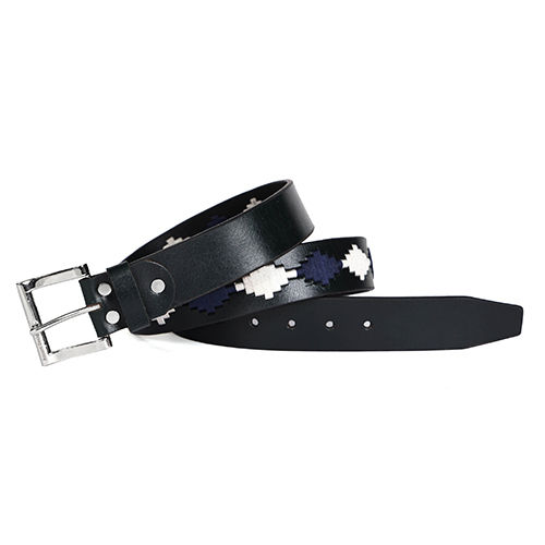 Fancy Black Leather Belt - Buckle Material: Steel