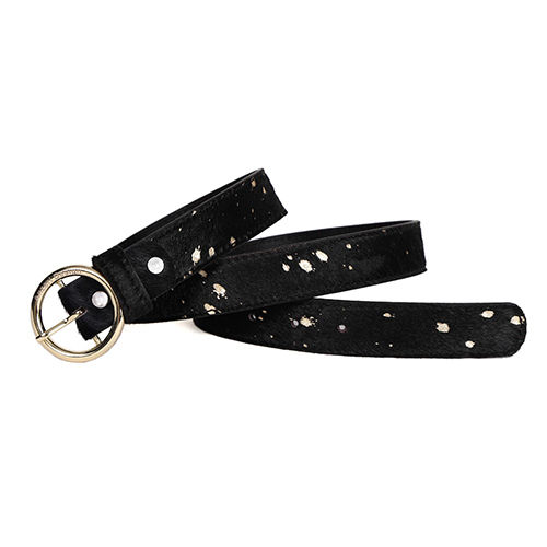 Leather Black Belt - Buckle Material: Steel