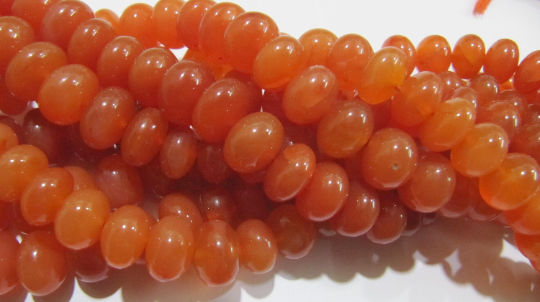 Natural Carnelian Rondelle Plain 8 to12 mm Beads Strand 8 inches long