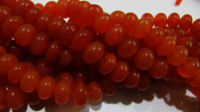 Natural Carnelian Rondelle Plain 8 to12 mm Beads Strand 8 inches long