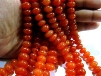 Natural Carnelian Rondelle Plain 8 to12 mm Beads Strand 8 inches long