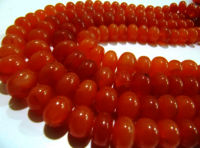 Natural Carnelian Rondelle Plain 8 to12 mm Beads Strand 8 inches long