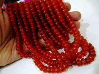 Natural Carnelian Rondelle Plain 8mm Beads Sold Per Strand 8 inches Long