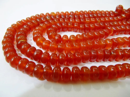 Natural Carnelian Rondelle Plain 8mm Beads Sold Per Strand 8 inches Long