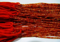 Natural Carnelian Rondelle Faceted Beads 2mm Beads Strand 13 inch long