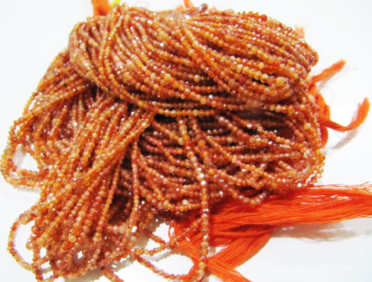 Natural Carnelian Rondelle Faceted Beads 2mm Beads Strand 13 inch long