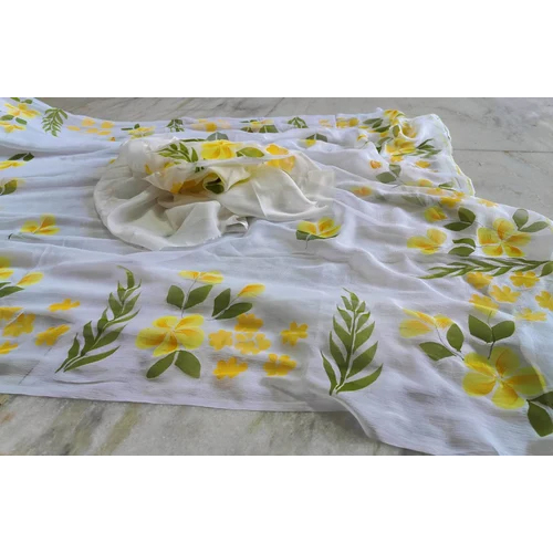 Pure Hand Painted Chiffon Sarees