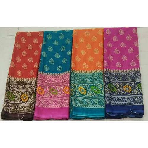 Synthetic Printed Saree - Color: Multi Colours