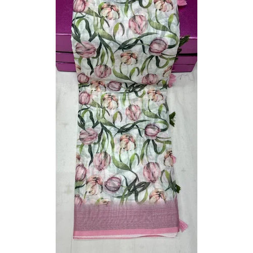 Linen Digital Print Saree