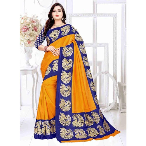 Crepe Uniform Silk Saree