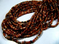 Natural Carnelian AB Coated Rondelle Faceted 3-4mm Beads Per Strand 13'' long