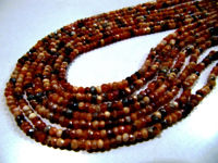 Natural Carnelian AB Coated Rondelle Faceted 3-4mm Beads Per Strand 13'' long